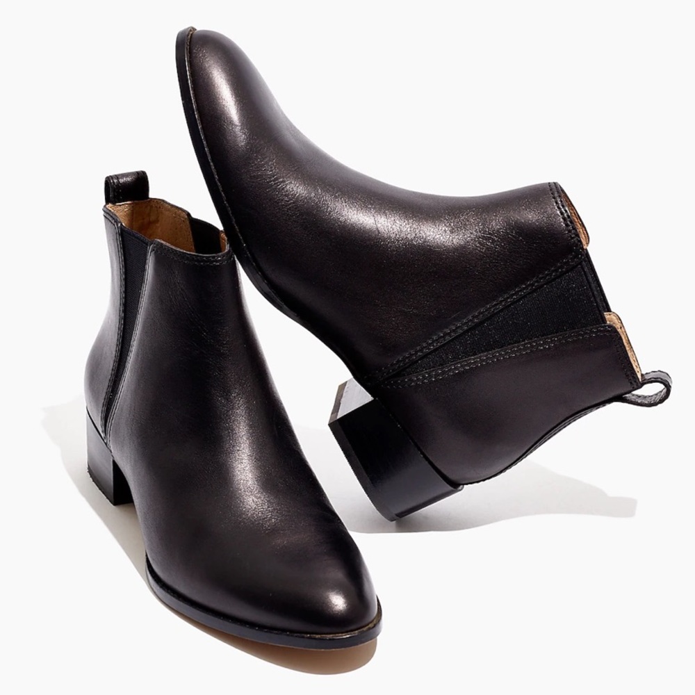 MADEWELL Carina Black Leather Ankle Boot Size 6